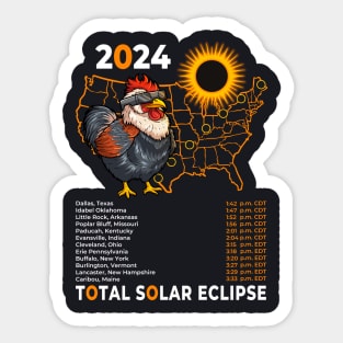 Solar Eclipse April 04 2024 Chicken Sticker